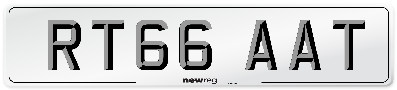 RT66 AAT Number Plate from New Reg